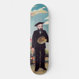 Henri Rousseau - Selbstporträt-Landschaft Skateboard