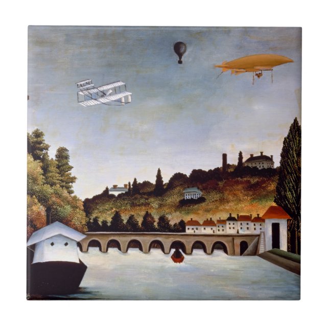 Henri Rousseau - Sevres Brücke & Hügel von Clamart Fliese (Vorderseite)