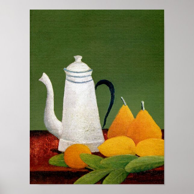 Henri Rousseau - Stillleben mit Obst und Teekanne Poster (Vorne)