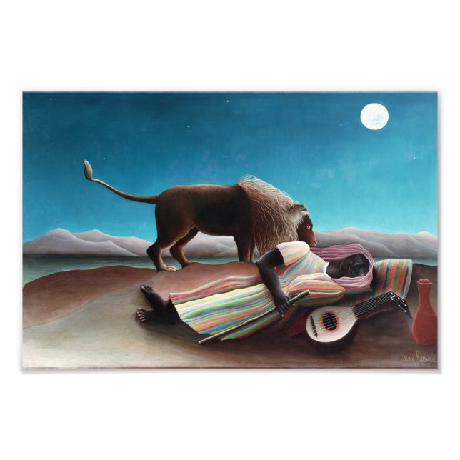 Henri Rousseau The Sleeping Gypsy Vintage Fotodruck (Vorne)