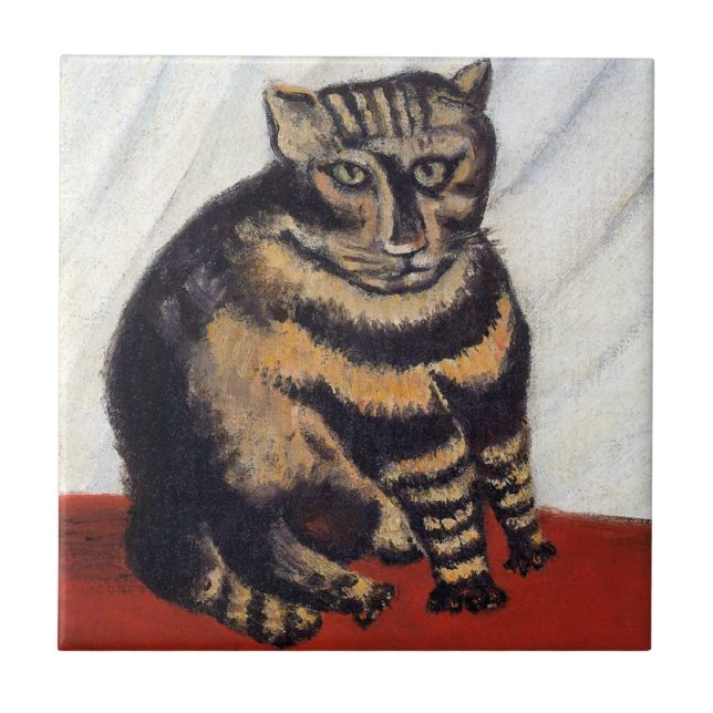 Henri Rousseau - The Tiger Cat ( Le Chat Tigre ) Fliese (Vorderseite)