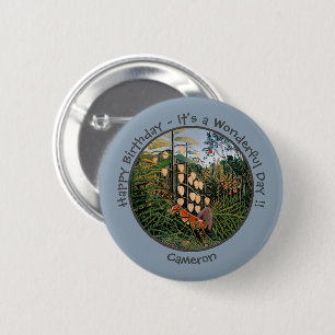 Henri Rousseau Tiger & Bull Party Items Collection Button