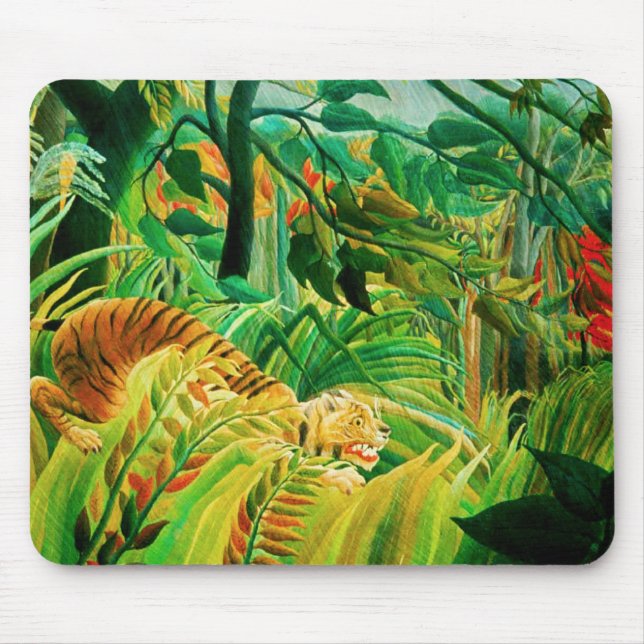 Henri Rousseau-Tiger in einem tropischen Sturm Mousepad (Vorne)