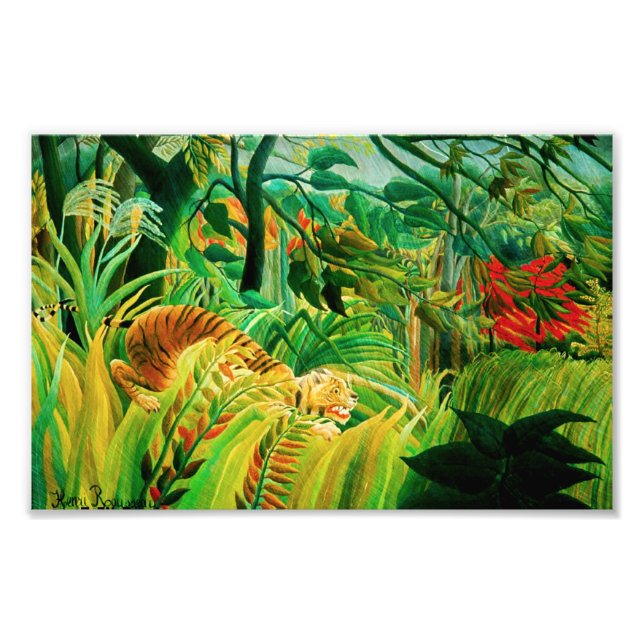 Henri Rousseau Tiger in einem tropischen Sturmdruc Fotodruck (Vorne)