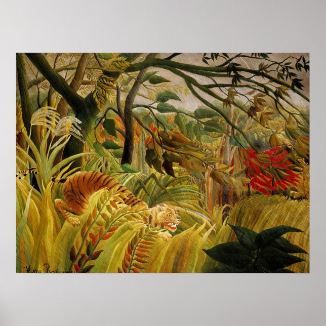 Henri Rousseau Tiger über Tropisches Meer Poster (Vorne)