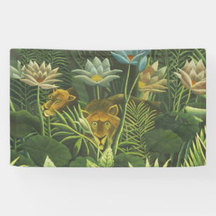 Henri Rousseau Tropischer Dschungel Löwe Vintage D Banner