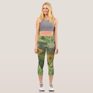Henri Rousseau Tropischer Dschungel Löwe Vintage D Capri Leggings