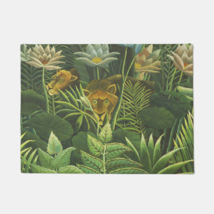 Henri Rousseau Tropischer Dschungel Löwe Vintage D Fußmatte