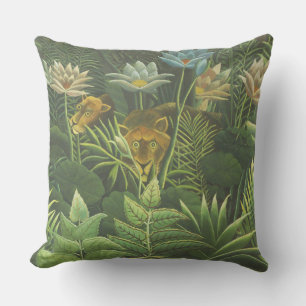 Henri Rousseau Tropischer Dschungel Löwe Vintage D Kissen