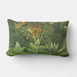 Henri Rousseau Tropischer Dschungel Löwe Vintage D Lendenkissen