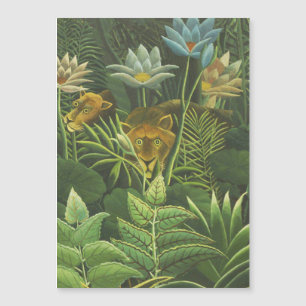 Henri Rousseau Tropischer Dschungel Löwe Vintage D Magnetkarte