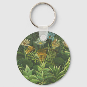 Henri Rousseau Tropischer Dschungel Löwe Vintage D Schlüsselanhänger