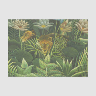 Henri Rousseau Tropischer Dschungel Löwe Vintage D Seidenpapier