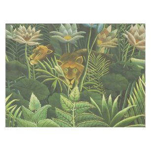Henri Rousseau Tropischer Dschungel Löwe Vintage D Tischdecke