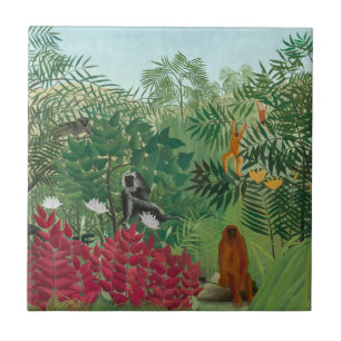 Henri Rousseau - Tropischer Wald mit Affen Fliese
