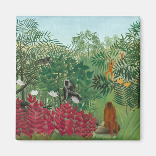 Henri Rousseau - Tropischer Wald mit Affen Magnet