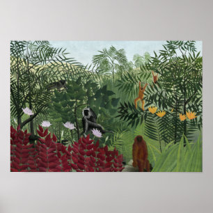 Henri Rousseau - Tropischer Wald mit Affen Poster