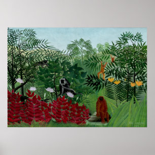 Henri Rousseau - Tropischer Wald mit Affen Poster