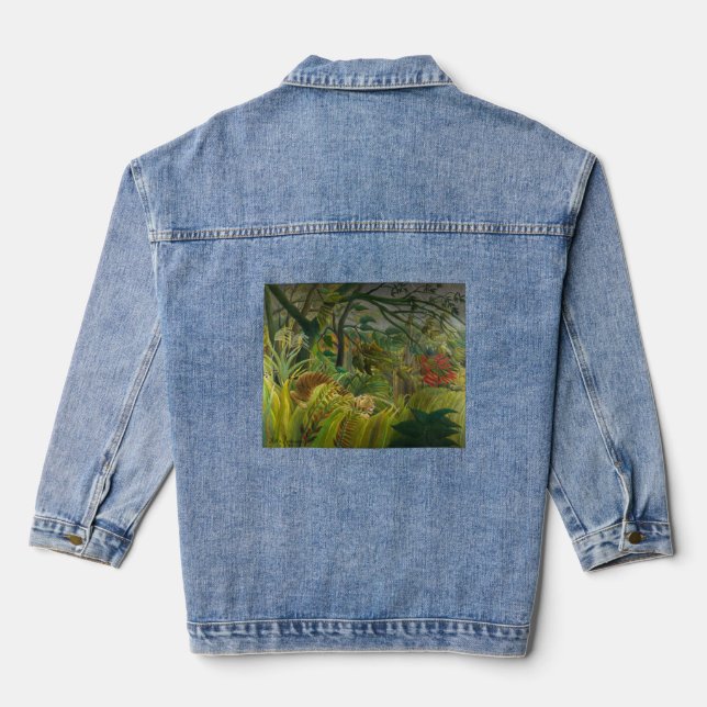 Henri Rousseau - überrascht! Jeansjacke (Rückseite)