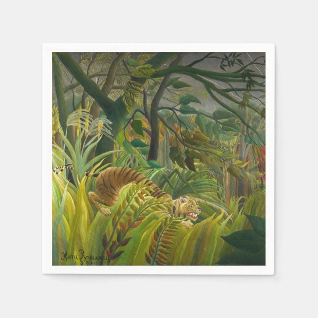 Henri Rousseau - überrascht! Serviette (Vorderseite)