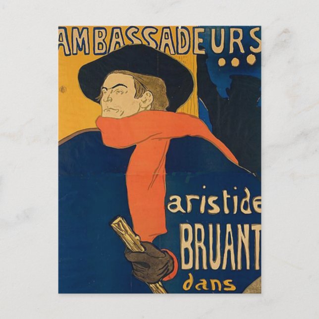 Henri Toulouse Lautrec - Aristide Bruant Postkarte (Vorderseite)
