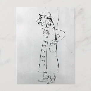 Henri Toulouse-Lautrec: Selbstportrait. Karikatur Postkarte