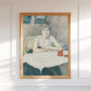 Henri Toulouse Lautrec Young Woman at Table Art Poster