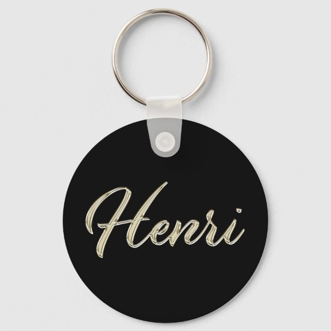 Henri whitegold ButtonName Schlüsselanhänger (Vorderseite)