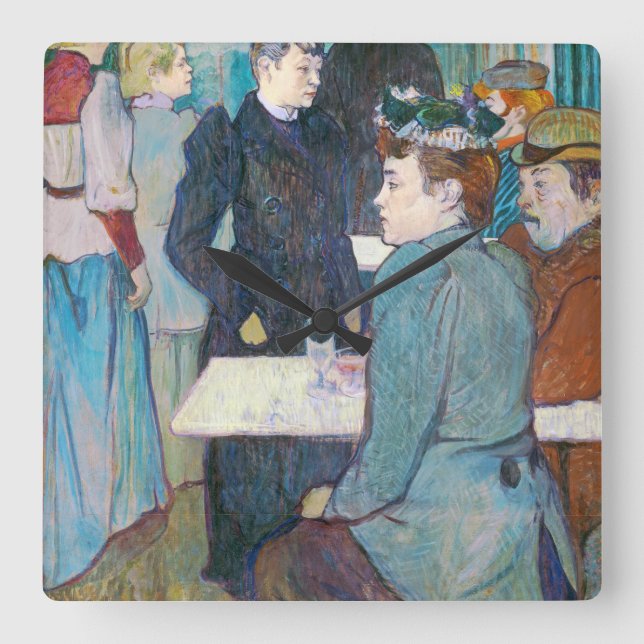 Henride Toulouse-Lautrec | Moulin de la Galette Quadratische Wanduhr (Vorderseite)