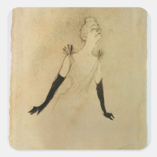 Henride Toulouse-Lautrec Yvette Guilbert, 1894 Quadratischer Aufkleber