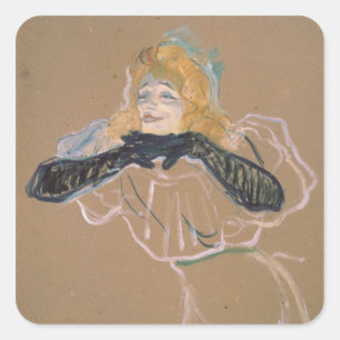 Henride Toulouse-Lautrec   Yvette Guilbert singi Quadratischer Aufkleber