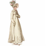 Henrietta Fotoskulptur Ornament<br><div class="desc">Eine wunderschöne Vintage georgianische Modeplatte, eine Rose und ein Kirschrahmen, auf einer Manuskriptseite aus einem Buch von Jane Austen, geschrieben von Jane Austen selbst! © Julie McIver/Wicklerly Lovely</div>