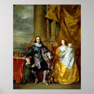 Henrietta Maria und Charles I von Van Dyck Poster