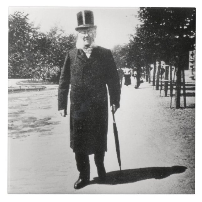 Henrik Ibsen (1828-1906) in Oslo, 1896 (b/w Foto) Fliese (Vorderseite)