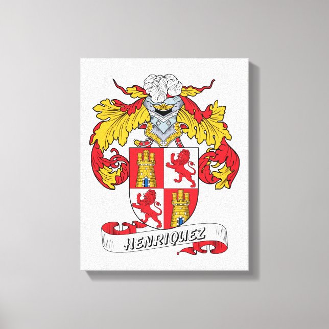 Henriquez Familienwappen Leinwanddruck (Vorderseite)