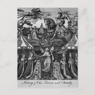 Henry 5., seine Königin und Familie Postkarte