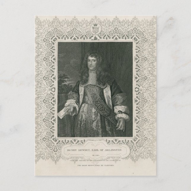 Henry Bennet, 1. Earl of Arlington Postkarte (Vorderseite)
