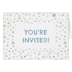 Henry Confetti Watercolor Dots Birthday Einladung