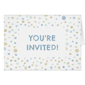Henry Confetti Watercolor Dots Birthday Einladung