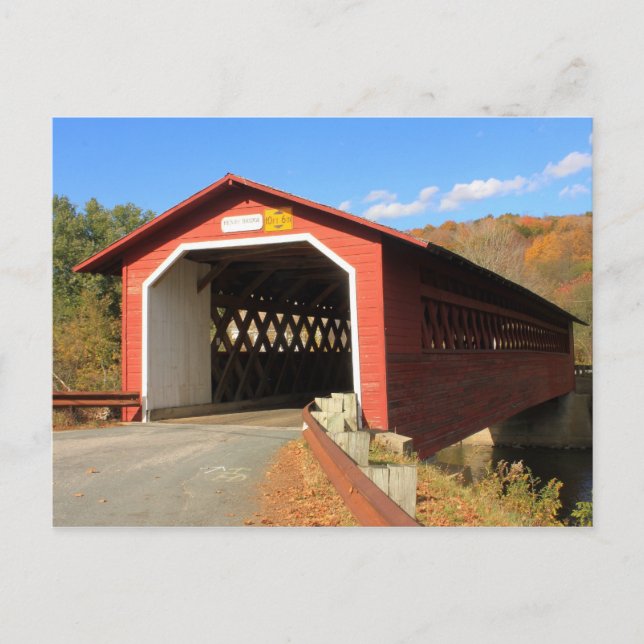Henry Covered Bridge Bennington Vermont Postkarte (Vorderseite)