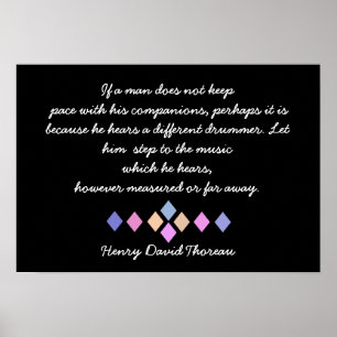 Henry David Thoreau - Different Drummer Zitat Poster