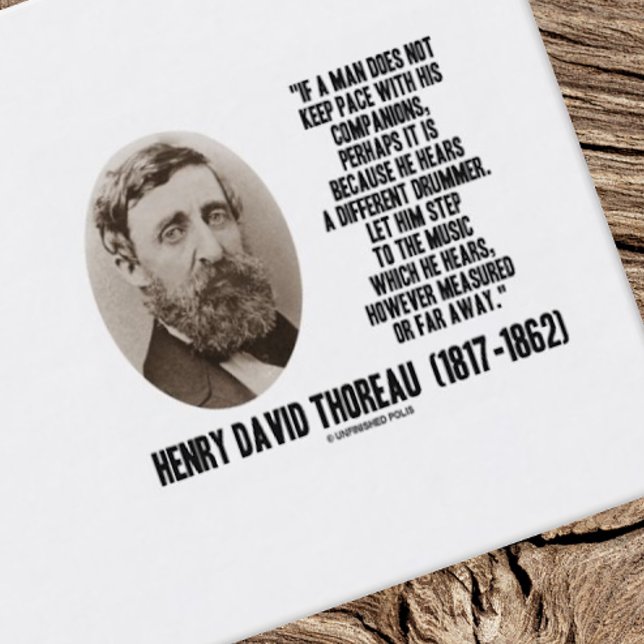 Henry David Thoreau Different Drummer Zitat Visitenkarte (Timeless Thoreau quote business card for any entrepreneur who hears a different drummer)