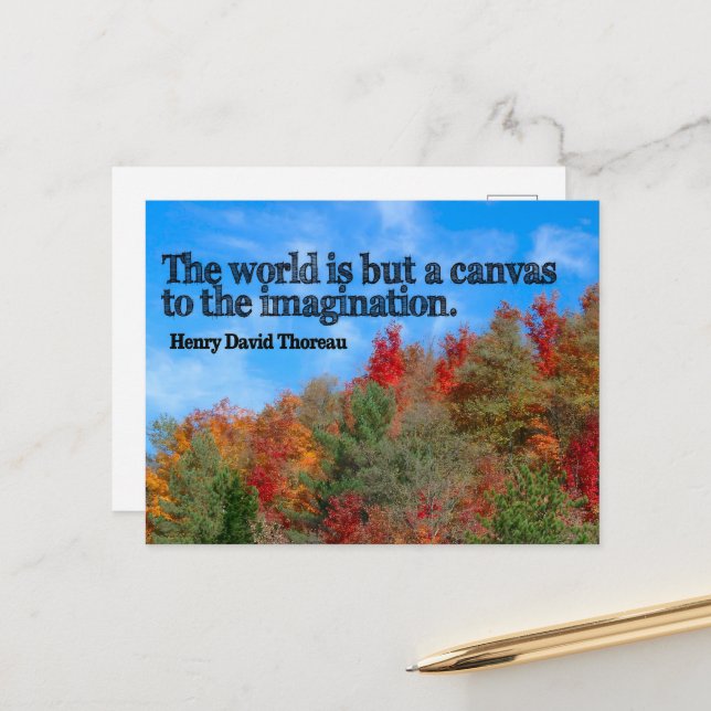 Henry David Thoreau Inspirational Zitat "Leinwand" Postkarte (Vorderseite/Rückseite Beispiel)