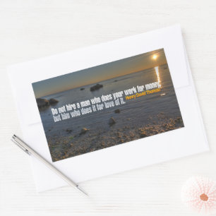 Henry David Thoreau Inspirational Zitat "Work" Rechteckiger Aufkleber