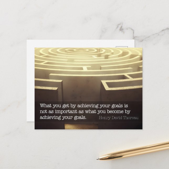 Henry David Thoreau inspirierendes Zitat "Werden" Postkarte (Vorderseite/Rückseite Beispiel)