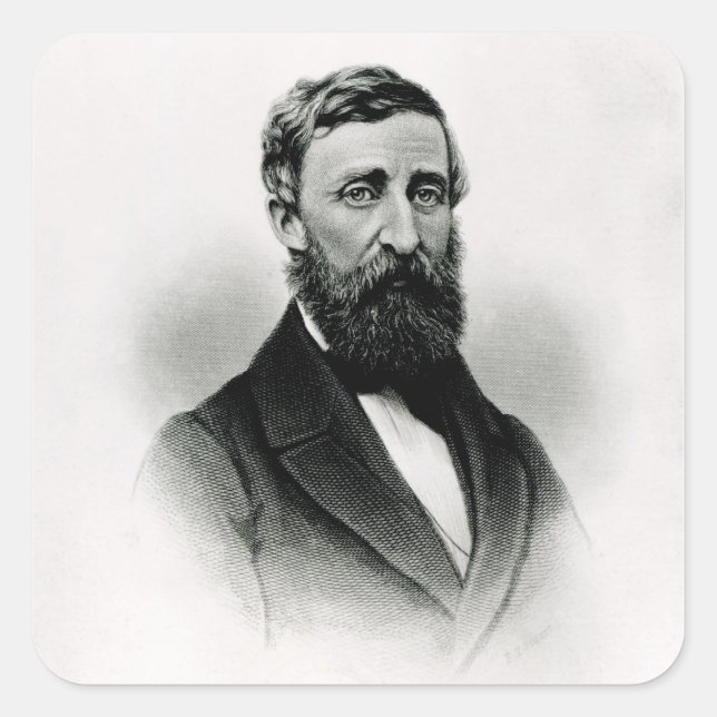 Henry David Thoreau Quadratischer Aufkleber (Vorderseite)