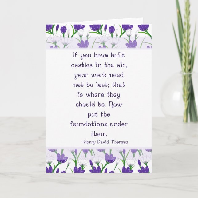 Henry David Thoreau Quote - Spring Crocus Blume Karte (Vorderseite)