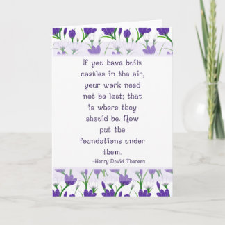 Henry David Thoreau Quote - Spring Crocus Blume Karte