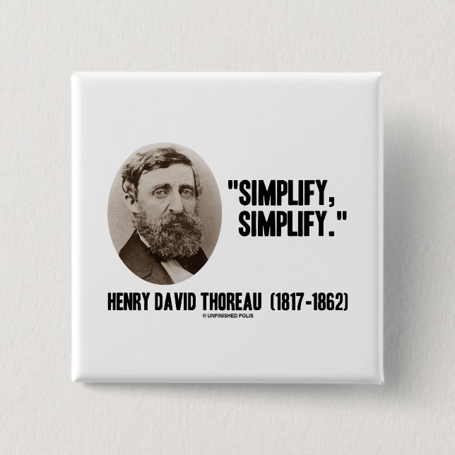 Henry David Thoreau vereinfachen vereinfachen Button (Vorderseite)