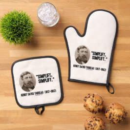 Henry David Thoreau vereinfacht das Zitat Ofenhandschuh & Topflappen-Set